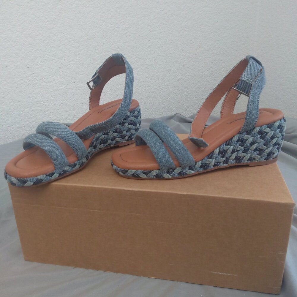 Denim Wedge Sandal
